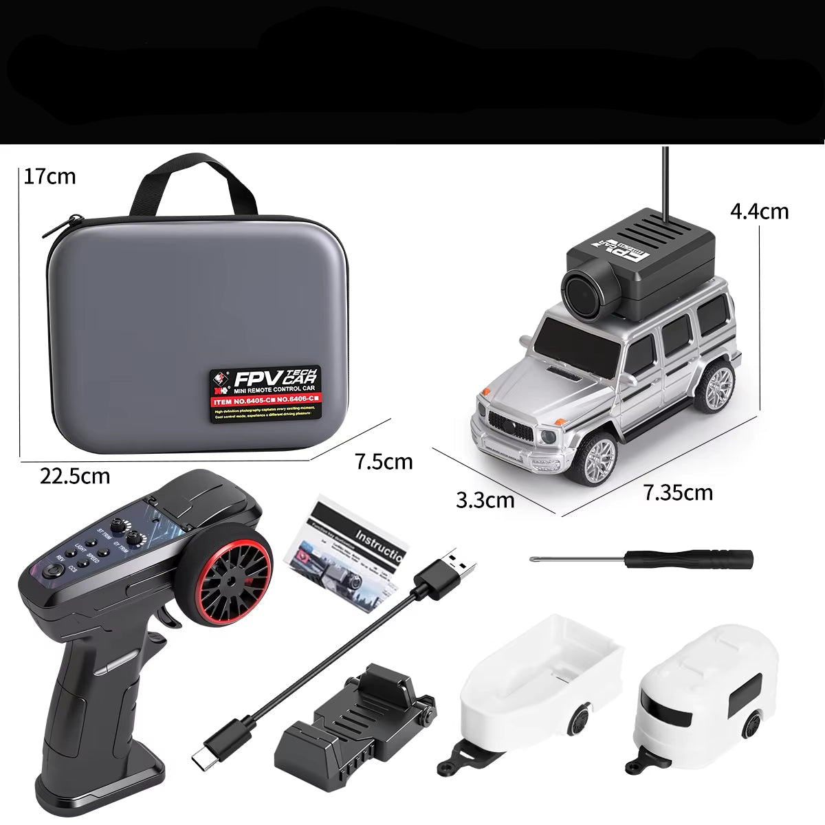6405 1/64 Full Size Mini RC Car with FPV HD Camera 2.4G with Gyroscope Remote Control Cars Gifts for Desktop Toys