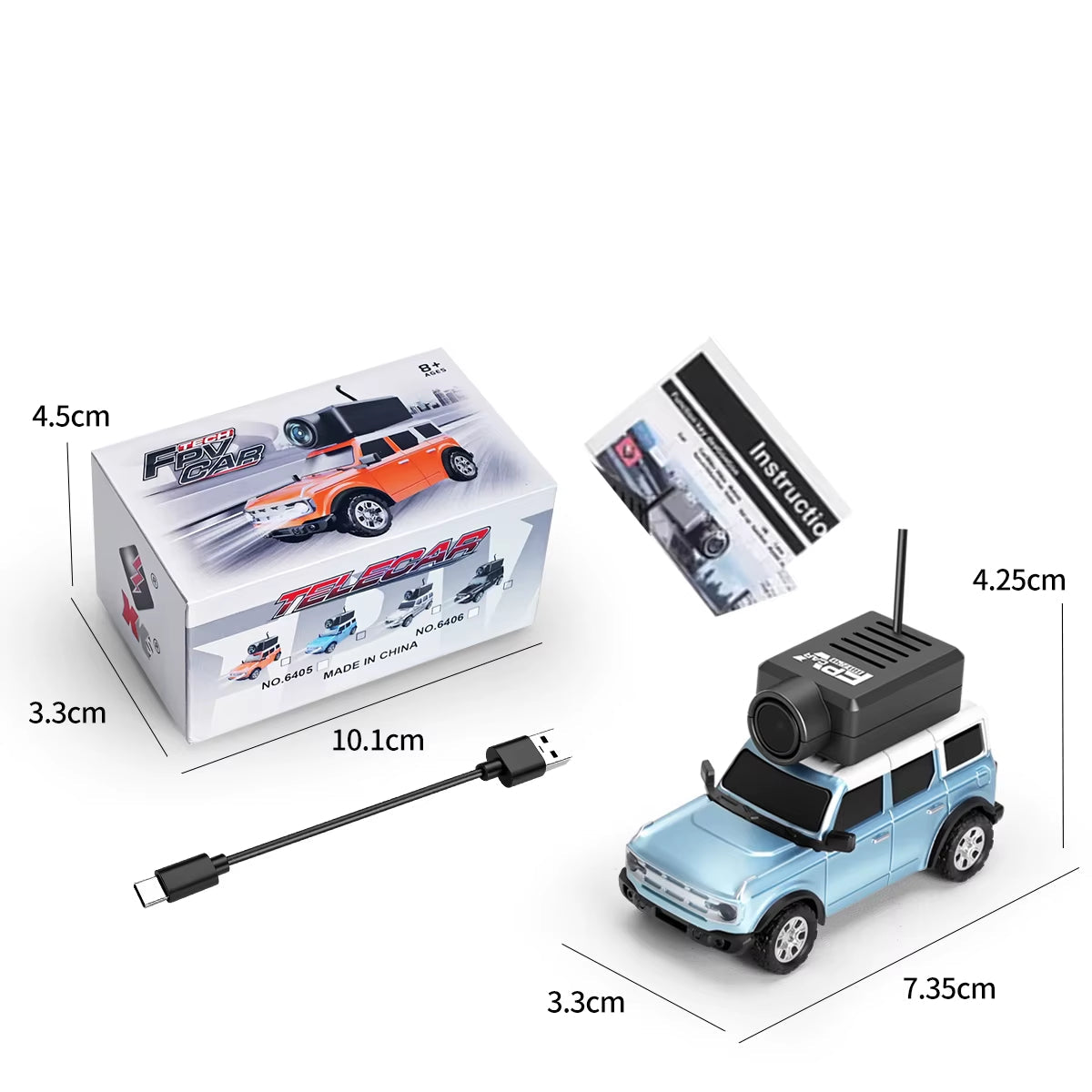 6405 1/64 Full Size Mini RC Car with FPV HD Camera 2.4G with Gyroscope Remote Control Cars Gifts for Desktop Toys