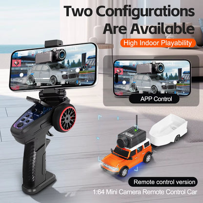 6405 1/64 Full Size Mini RC Car with FPV HD Camera 2.4G with Gyroscope Remote Control Cars Gifts for Desktop Toys