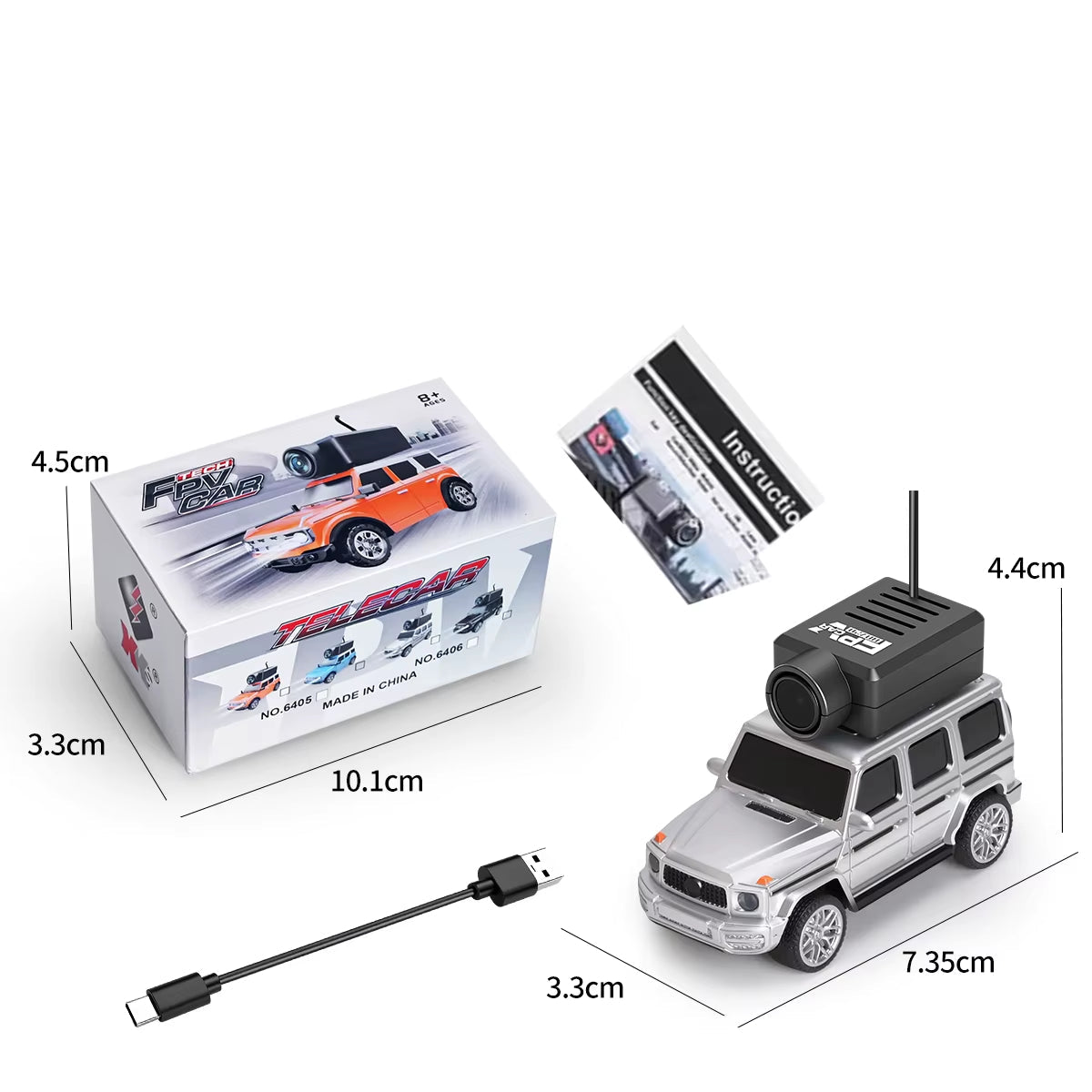 6405 1/64 Full Size Mini RC Car with FPV HD Camera 2.4G with Gyroscope Remote Control Cars Gifts for Desktop Toys
