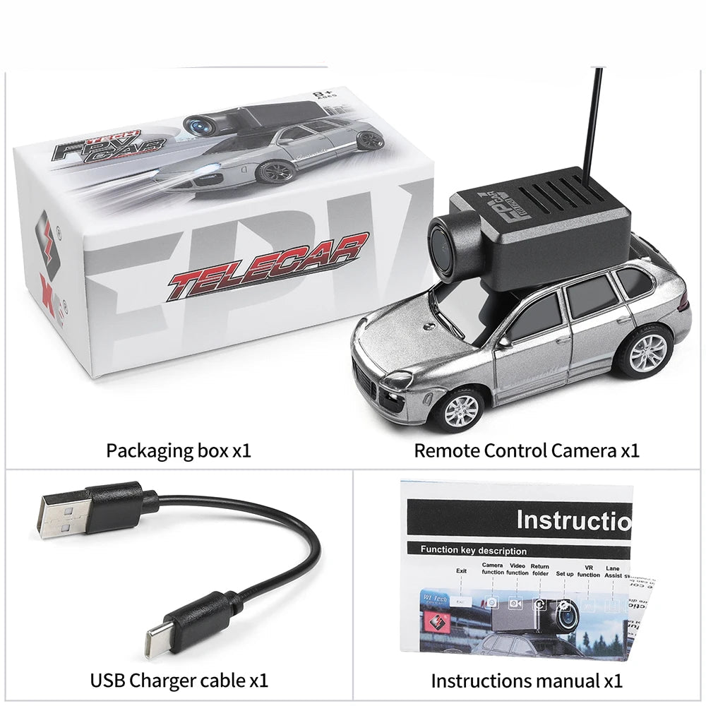 New Wltoys RC Cars 1:64 Mini Porsche 6401 HD Camera RC Racing Car 120° Wide Ancle 2.4G Mobile APP Control RC Off-Road Mini Car